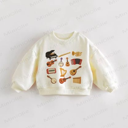 ベビー・幼児用楽器柄スウェットシャツ - クリーム - 3～5歳 - image 1