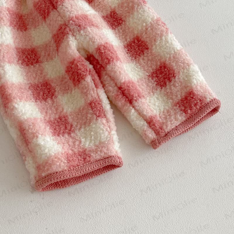 ベビー 幼児 女の子 フリース レッド ホワイト チェック アウターウェア & パンツ - image 14