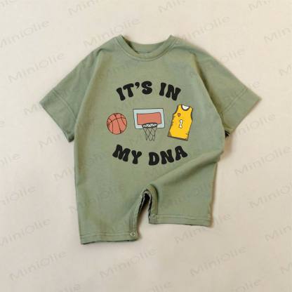 IT'S IN MY DNAもの　ベビーグリーン　バスケットボール柄ロンパース - 緑 - 18～24ヶ月 - image 1