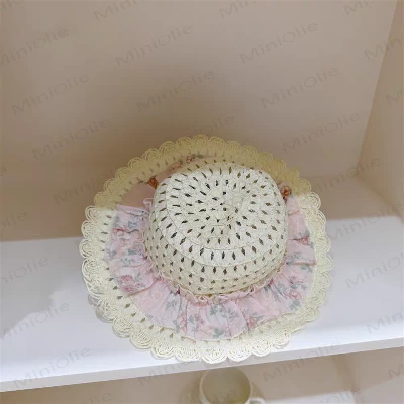 帽子付き幼児女の子用ピンクの花柄Dress - image 4