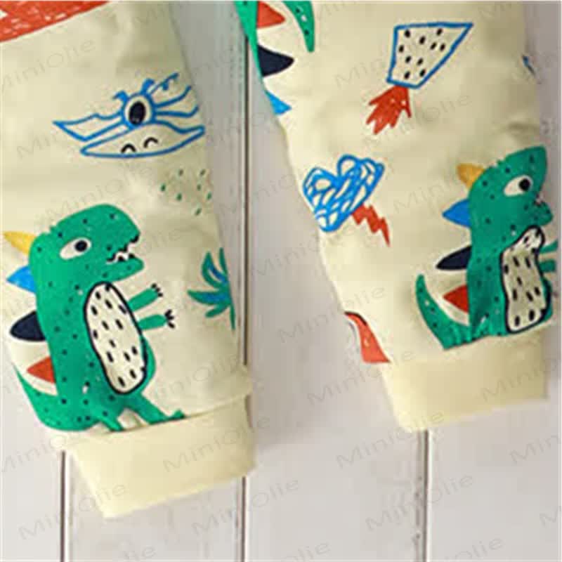 ベビー幼児用恐竜クルーネックパジャマセット - image 4