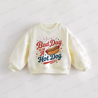 BAD DAY TO BE A HOT DOG幼児用クリームスウェットシャツ - クリーム - 3～5歳 - image 1