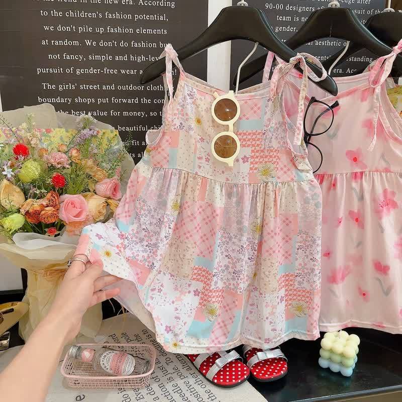 幼児用女の子向け花柄スパゲッティストラップDress - ピンクの花 - 10-11歳 - image 3