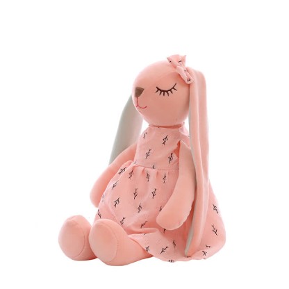 赤ちゃんウサギ人形の癒しのおもちゃ - ピンク - 35cm - image 4