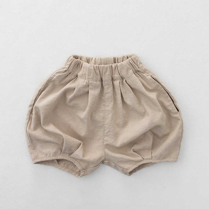 幼児用コットン無地ショートパンツ - ベージュ - 6～7歳 - image 4