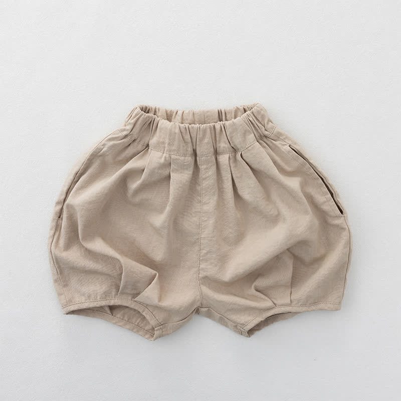 幼児用コットン無地ショートパンツ - ベージュ - 6～7歳 - image 4