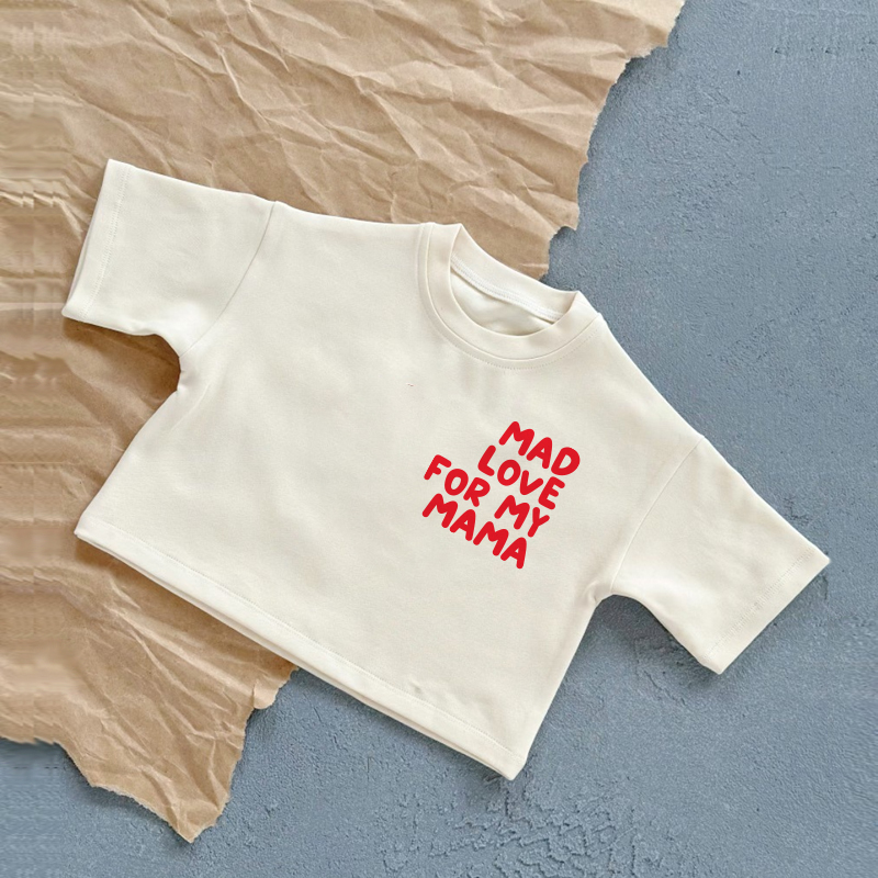 MAD LOVE FOR MY MAMAベビーサマーカジュアルTシャツ - 白 - 2～3歳 - image 1