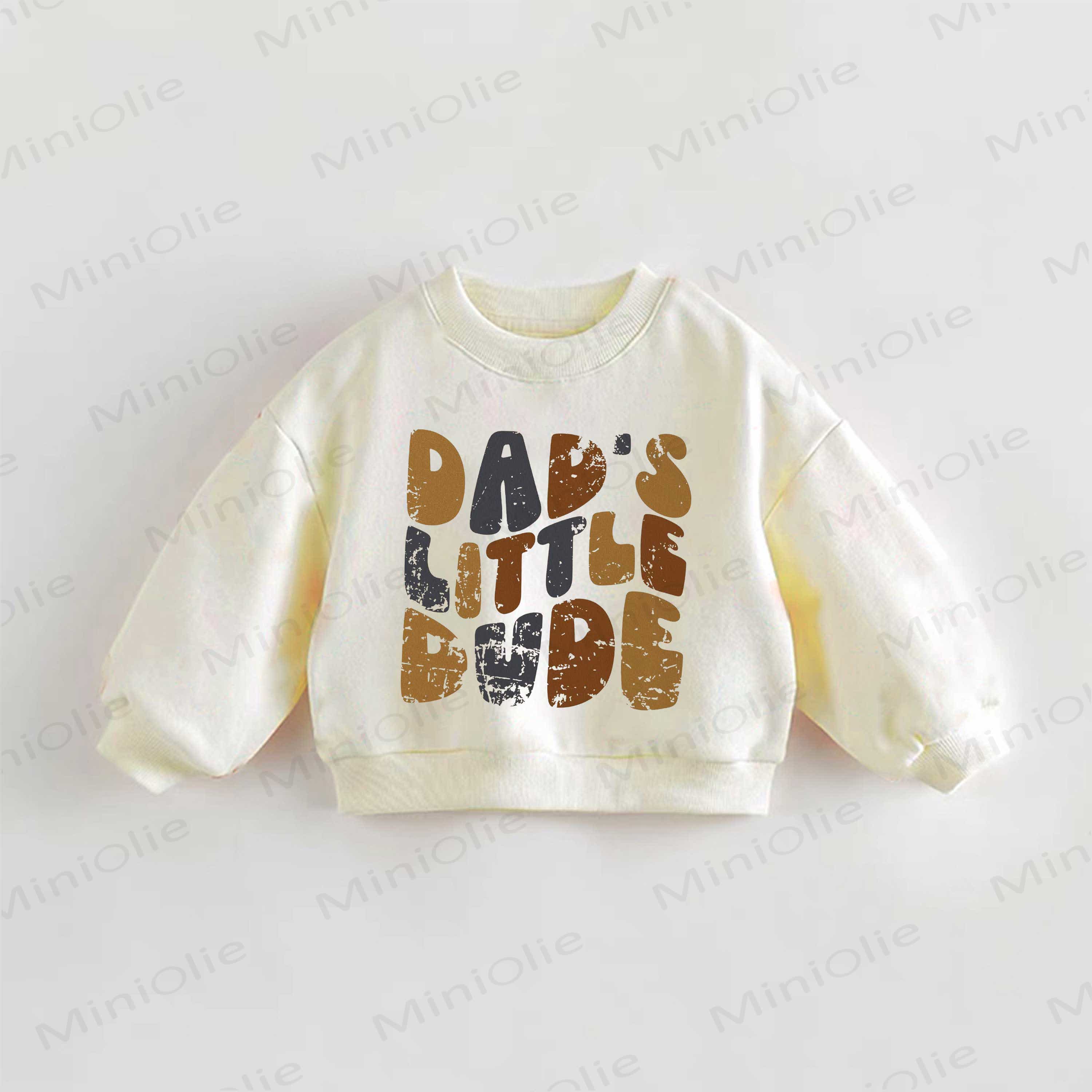 DAD'S LITTLE DUDE幼児用スローガンスウェットシャツ - クリーム - 3～5歳 - image 1