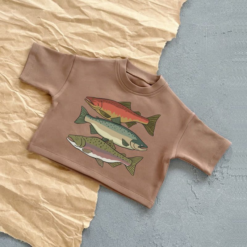 ベビーフィッシュ サマーカジュアルTシャツ - 茶色 - 2～3歳 - image 5