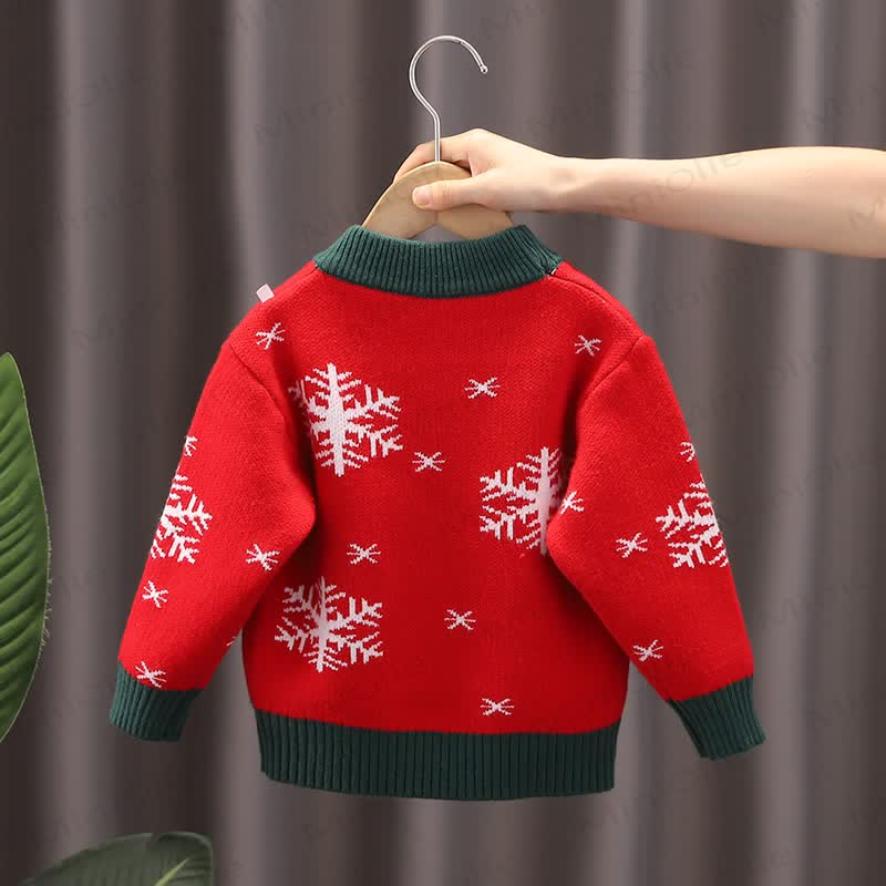 幼児用可愛いトナカイ柄雪ニットセーター - image 12