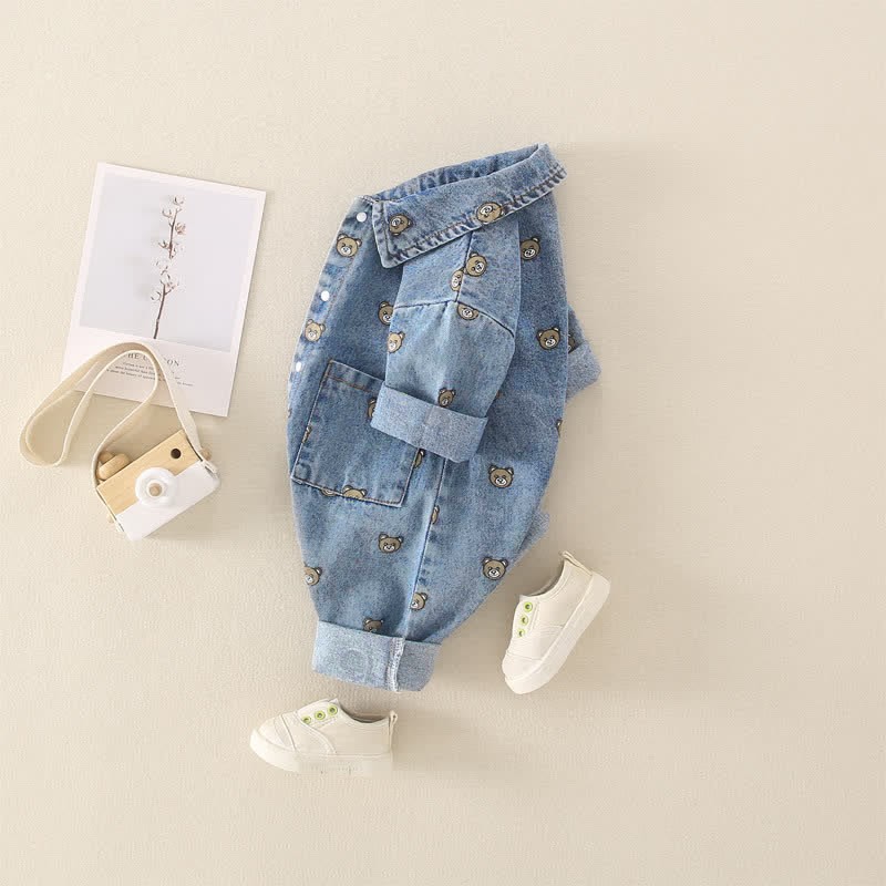 ベビーベア ポロ デニム ロンパー - image 3