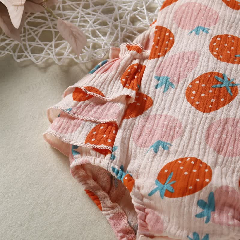 ベビー ストロベリー ストラップ ボディスーツ（ヘッドバンド付き） - image 5