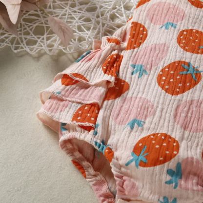 ベビー ストロベリー ストラップ ボディスーツ（ヘッドバンド付き） - image 5