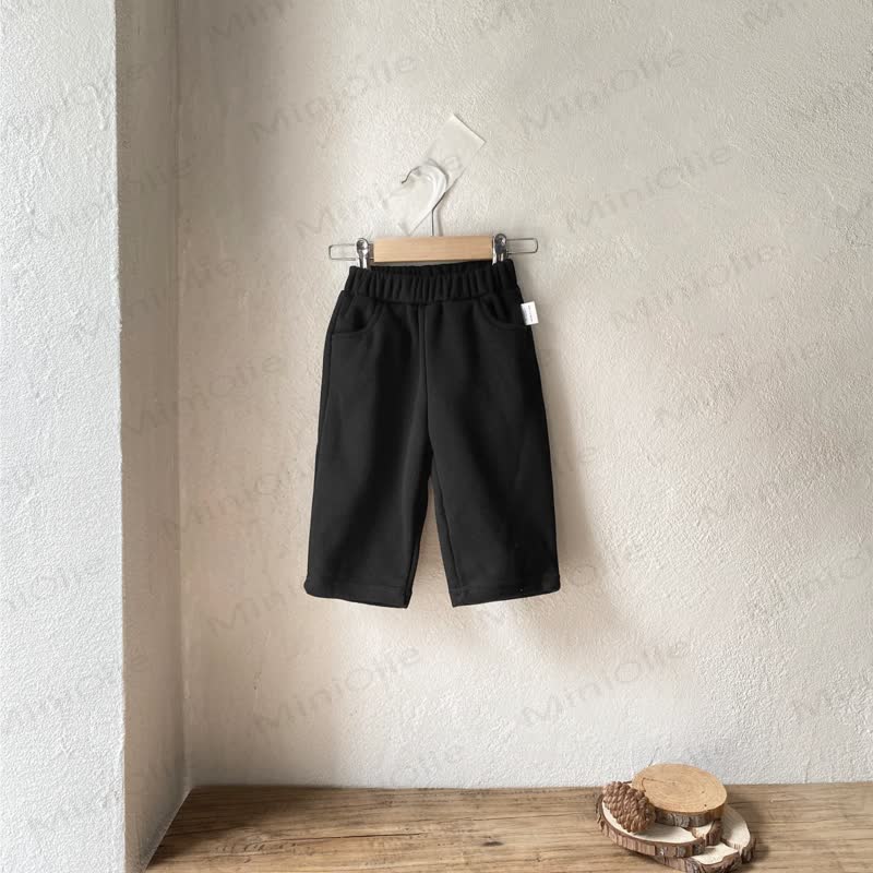 男の子用フリース無地パンツ - 黒 - 2～3歳 - image 7