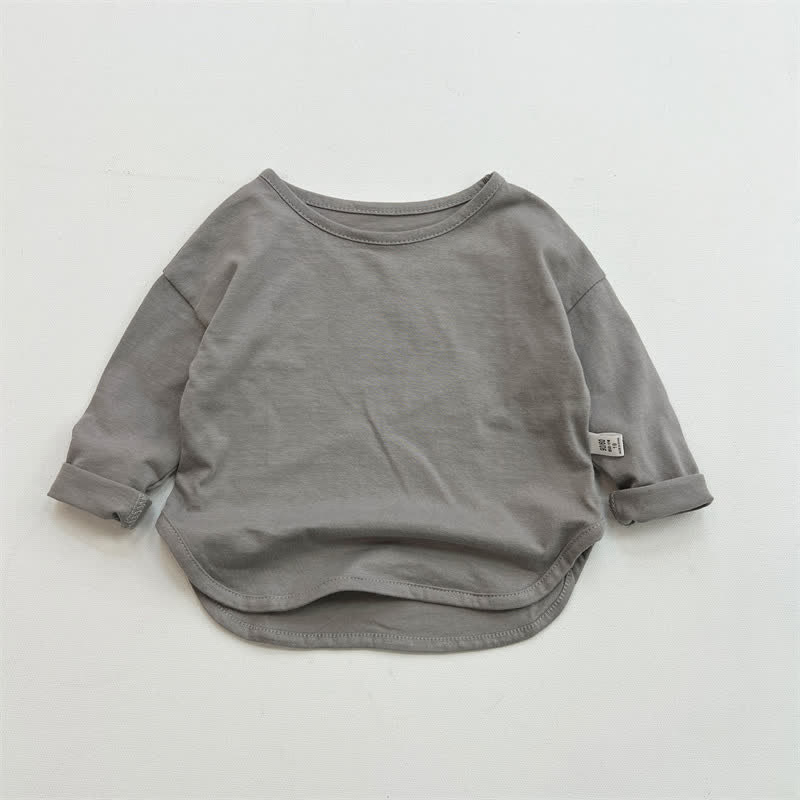 幼児用ゆったり無地ベースレイヤーTシャツ - グレー - 8歳 - image 12