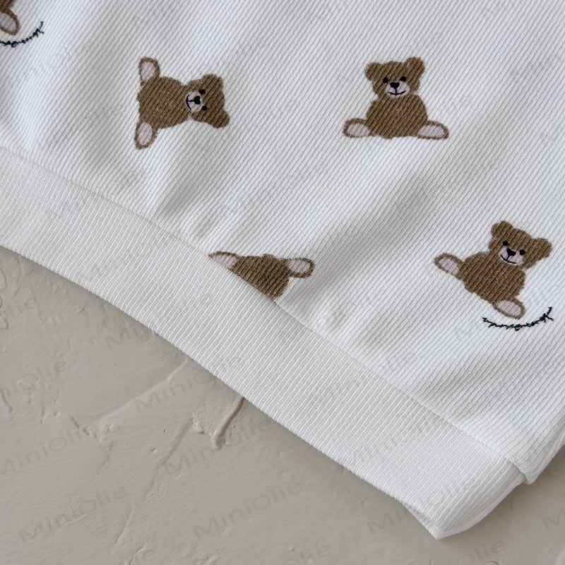 ベビーボーイ ベアニット ホワイト 2ピースセット - image 8