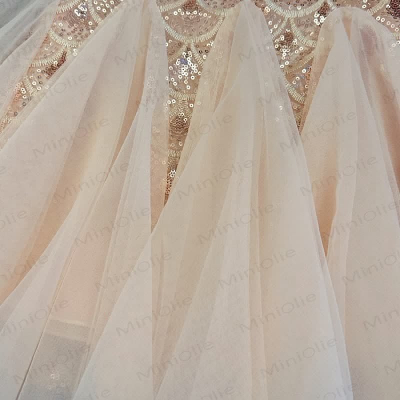 幼児用女の子用スパンコールメッシュフライングスリーブDress - image 8