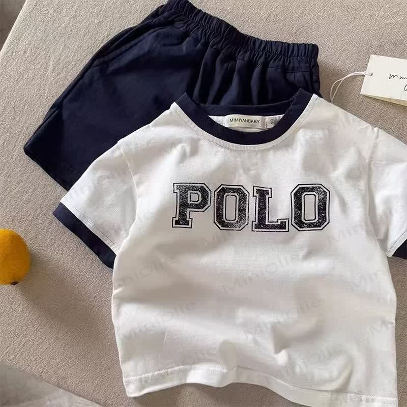 幼児用コントラストトリムTシャツ＆ショートパンツ2点セット - 海軍 - 6～7歳 - image 4