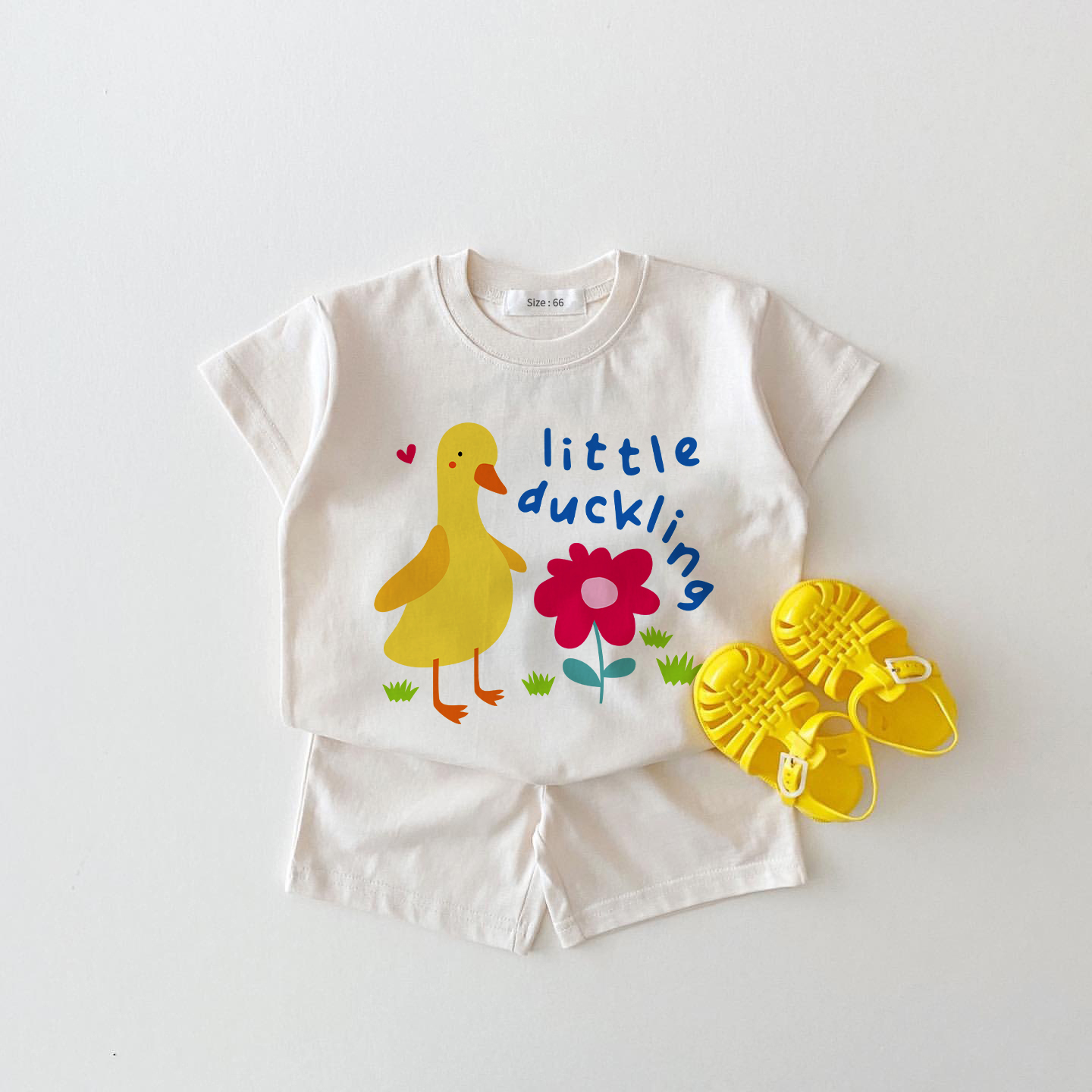 LITTLE DUCKLINGベビー用 ツーピース ホワイト 半袖セット - 白 - 18～24ヶ月 - image 1