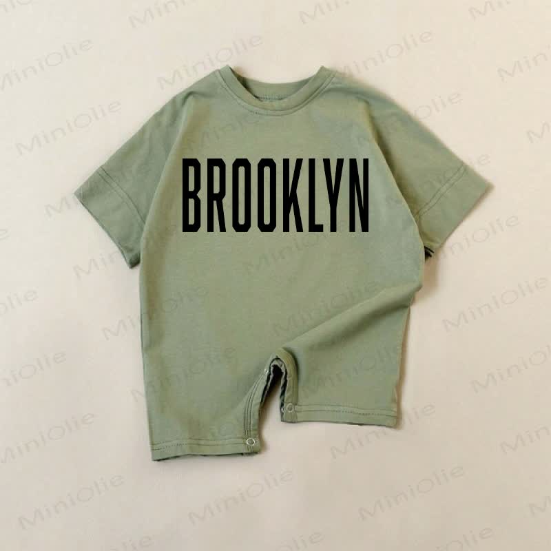 BROOKLYNベビー グリーン スローガン ロンパース - 緑 - 18～24ヶ月 - image 1