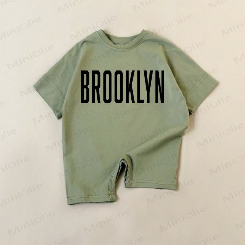 BROOKLYNベビー グリーン スローガン ロンパース - 緑 - 18～24ヶ月 - image 1