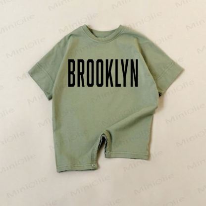 BROOKLYNベビー グリーン スローガン ロンパース - 緑 - 18～24ヶ月 - image 1