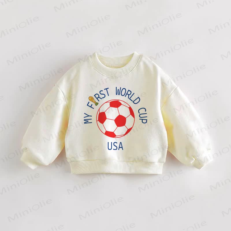 MY FIRST WORLD CUP USAベビー幼児用プリントスウェットシャツ - クリーム - 3～5歳 - image 1
