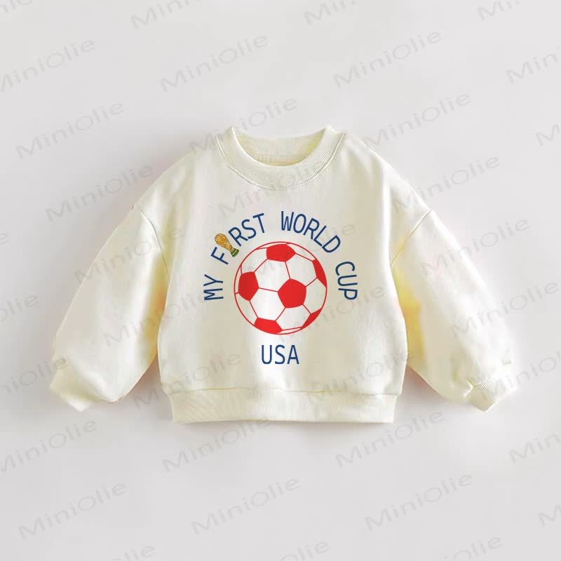MY FIRST WORLD CUP USAベビー幼児用プリントスウェットシャツ - クリーム - 3～5歳 - image 1