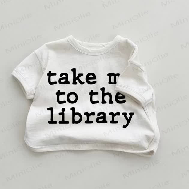 TAKE ME TO THE LIBRARYベビーホワイトTシャツ - 白 - 18～24ヶ月 - image 1