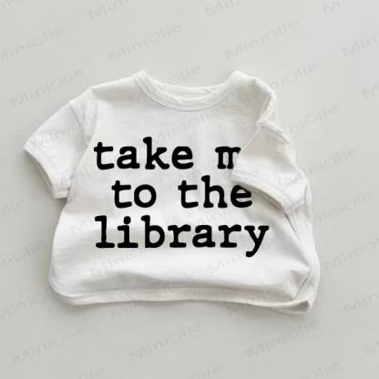 TAKE ME TO THE LIBRARYベビーホワイトTシャツ - 白 - 18～24ヶ月 - image 1