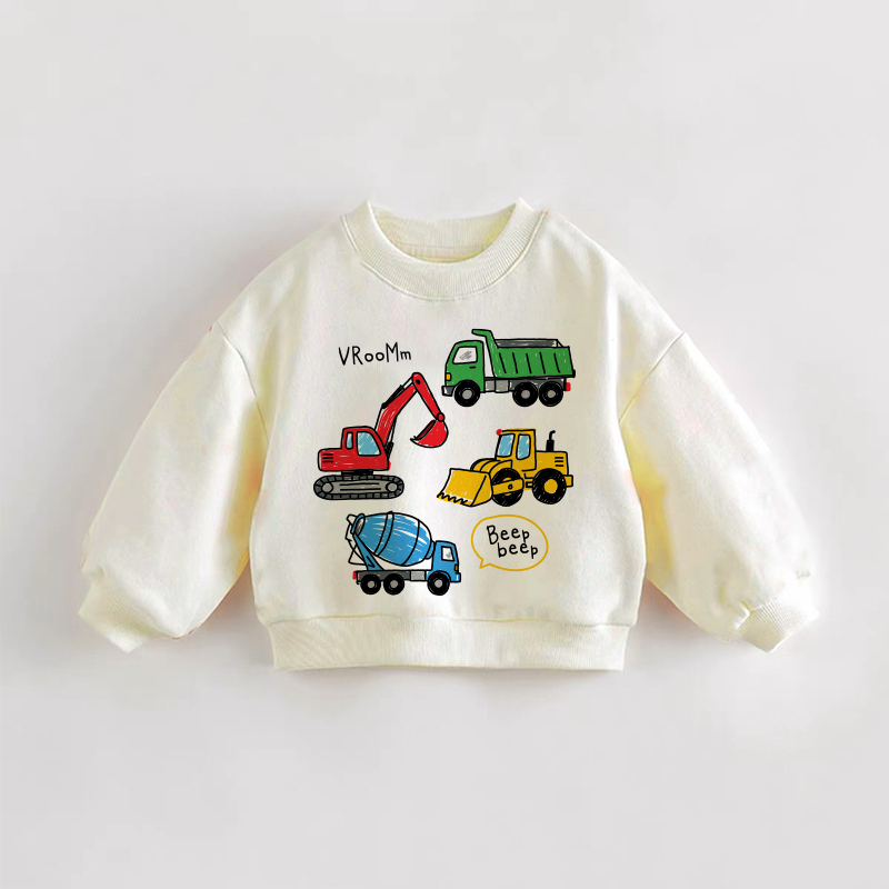 VROOMM BEEP BEEP ベビー幼児用カーズ クリームスウェットシャツ - クリーム - 3～5歳 - image 1