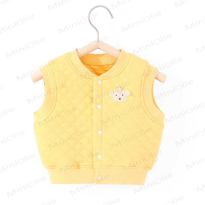 ベビー無地キルティングベストアウターウェア - ジンジャーイエロー - 3～5歳 - image 6