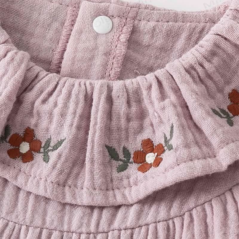 ベビー用花柄襟付きパープルロンパース - image 6