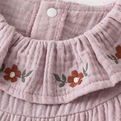 ベビー用花柄襟付きパープルロンパース - image 6