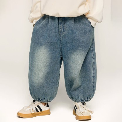 幼児用シンプルデニムジョガーパンツ - image 2