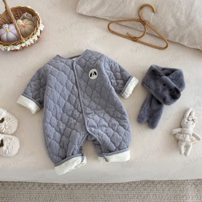 ベビースカーフ かわいい漫画キルティングロンパース - グレー - 18～24ヶ月 - image 5