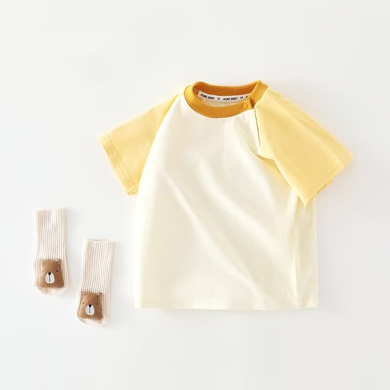 ベビー・幼児用ショルダーボタン付きラグランTシャツ - 黄色 - 4～5歳 - image 4