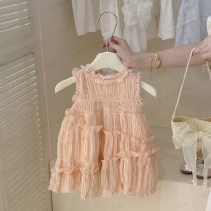 幼児用ベビーガールズノースリーブティアードDress - image 4