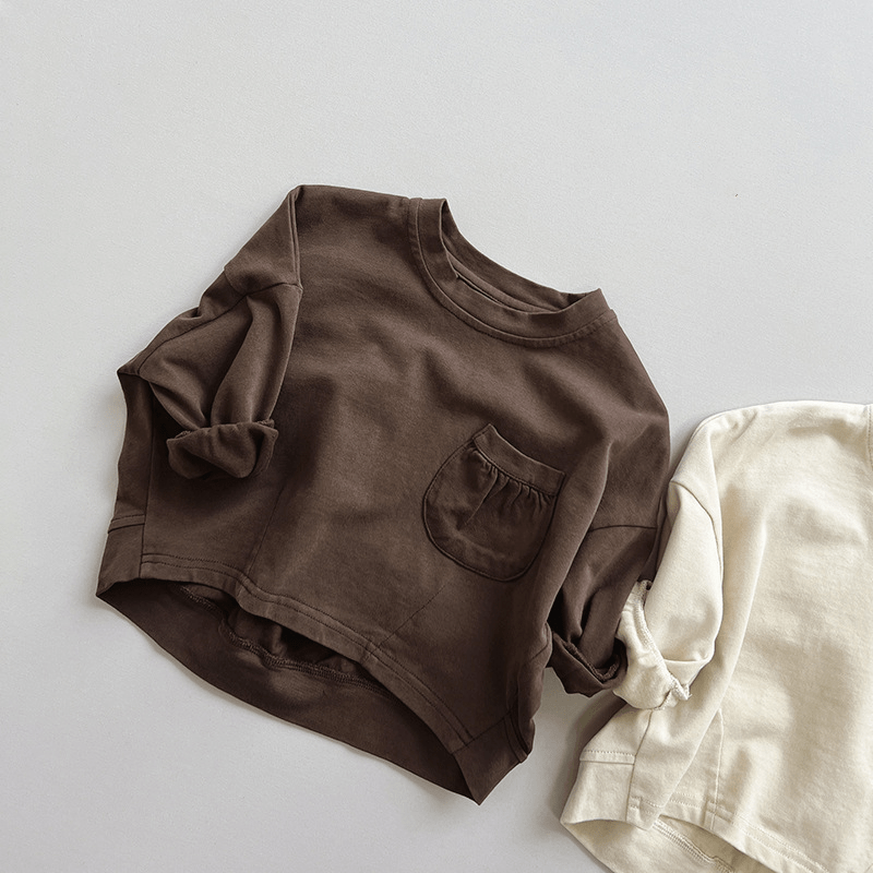 ベビー幼児用無地ルーズTシャツ - コーヒー - 8歳 - image 3