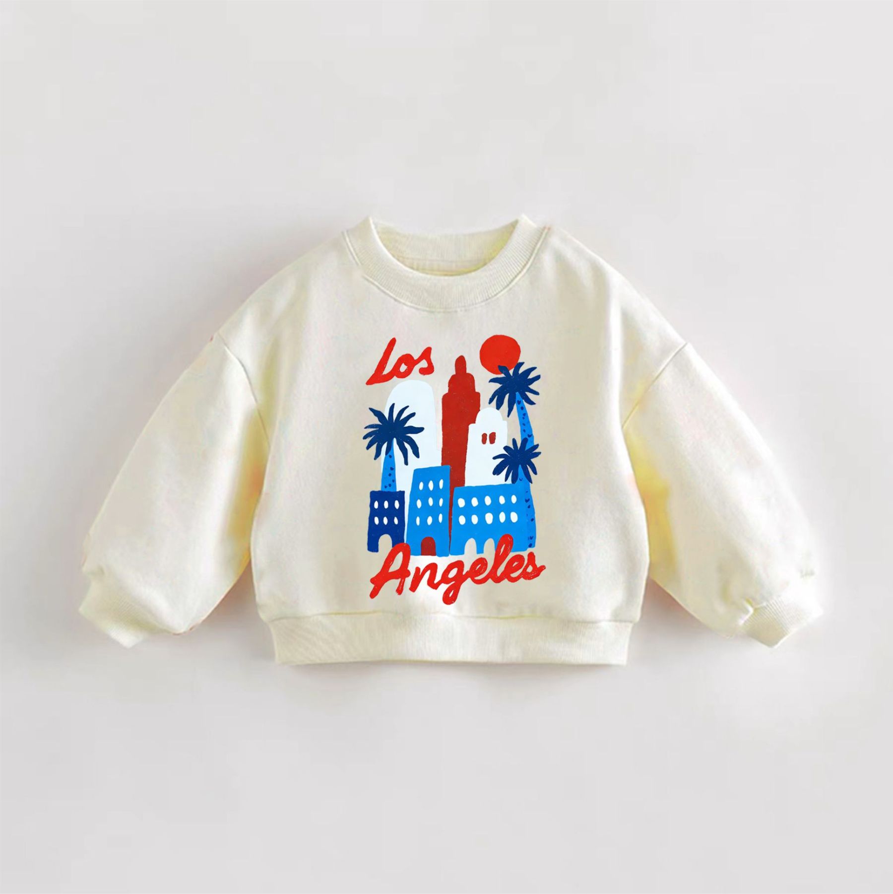  LOS ANGELESベビー・幼児用 シティプリント スローガン スウェットシャツ - クリーム - 3～5歳 - image 1
