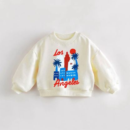  LOS ANGELESベビー・幼児用 シティプリント スローガン スウェットシャツ - クリーム - 3～5歳 - image 1
