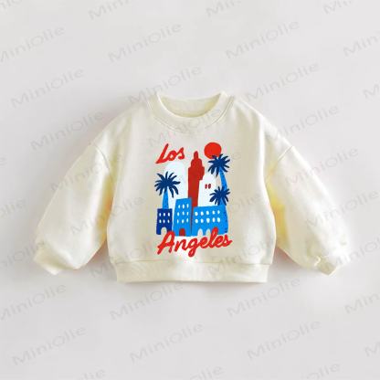  LOS ANGELESベビー・幼児用 シティプリント スローガン スウェットシャツ - クリーム - 3～5歳 - image 1