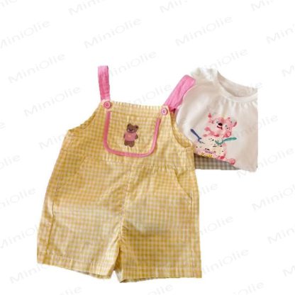 ベビー幼児用チェック柄ベアオーバーオール - image 4