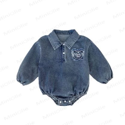 ベビーベアデニムポロボディスーツ - image 6