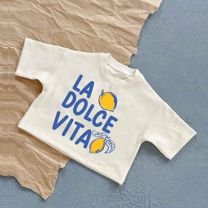 LA DOLCE VITAベビーレモン サマーカジュアルTシャツ - 白 - 2～3歳 - image 1