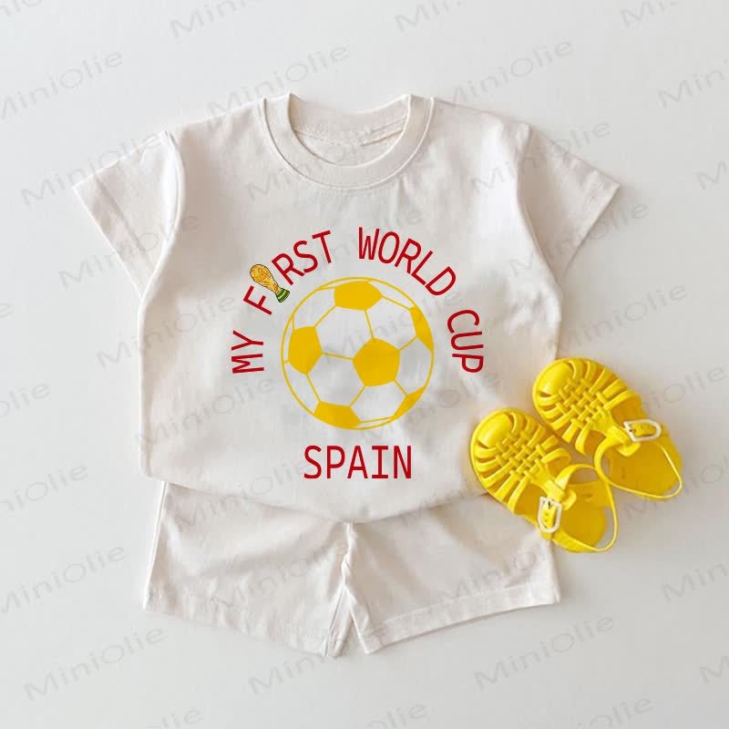 MY FIRST WORLD CUPスペイン ベビープリント ツーピース ホワイトセット - 白 - 18～24ヶ月 - image 1