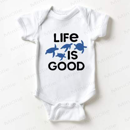 LIFE IS GOODベビー用ホワイトボディスーツ - 白 - 18～24ヶ月 - image 1