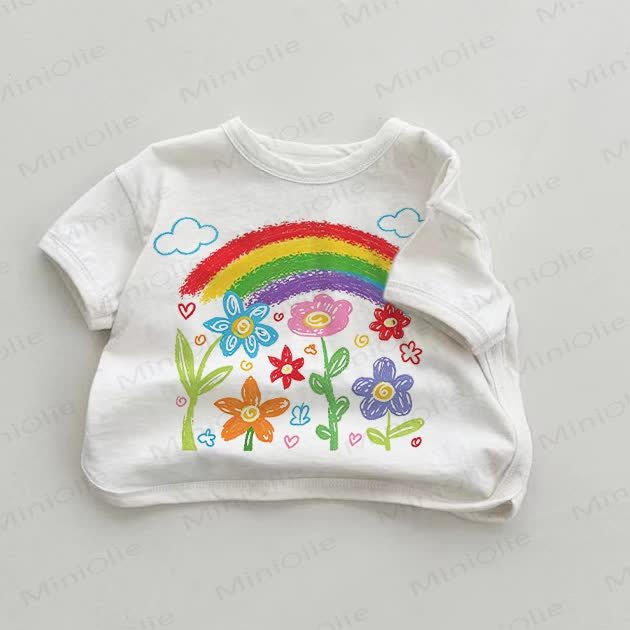 ベビーレインボーフラワーホワイトTシャツ - 白 - 18～24ヶ月 - image 1