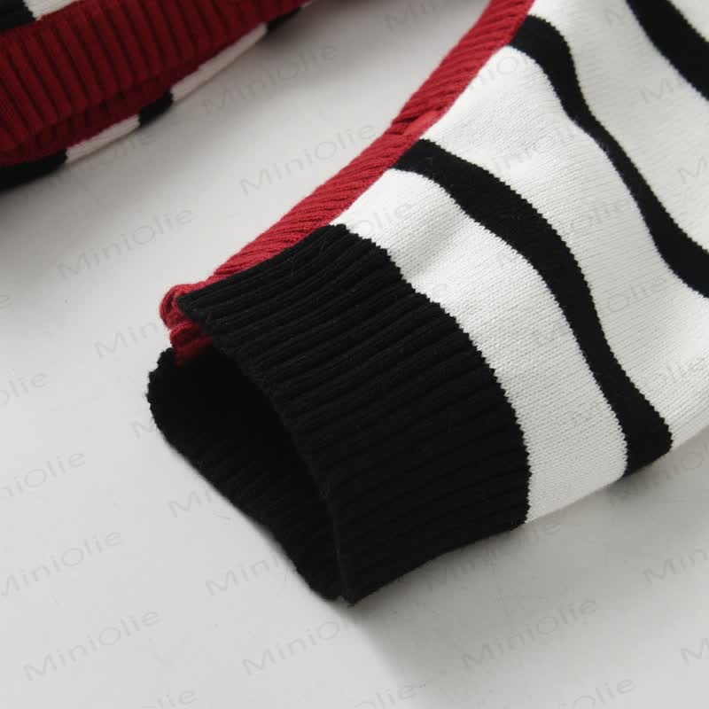 ベビーニットストライプハートロンパース - image 7