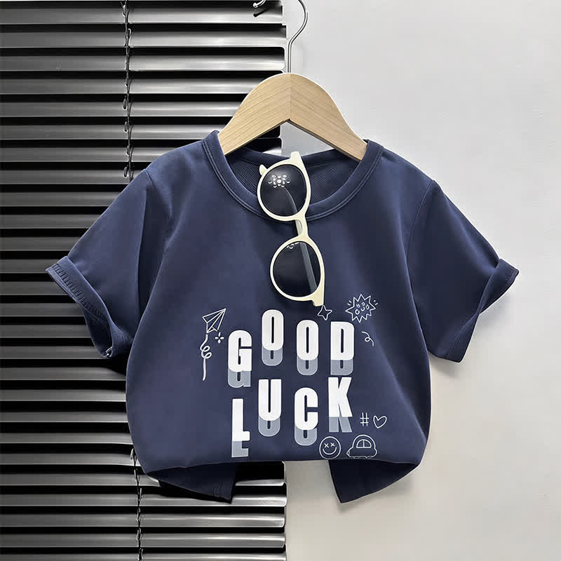 幼児用漫画柄ボックス型Tシャツ - 青い文字 - 4～5歳 - image 13
